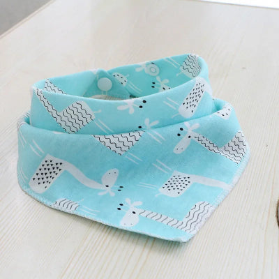 bandana bavoir conton anti humidité avec girafes