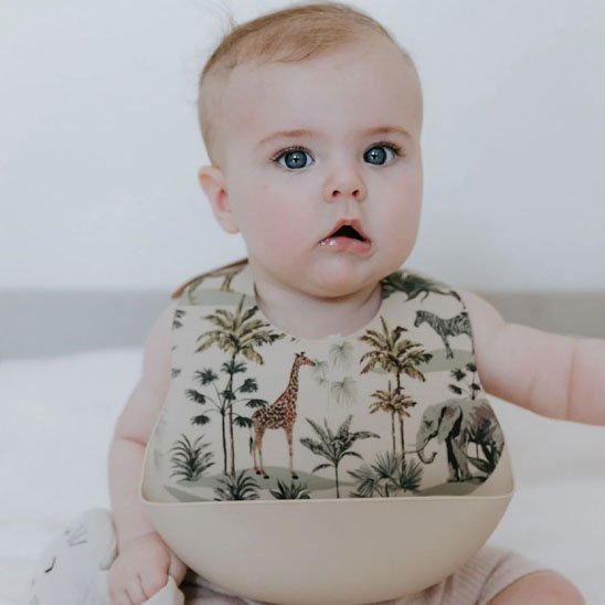 Bavoir bébé ultra absorbant girafe beige