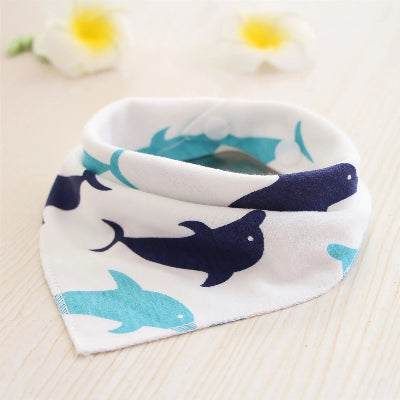 Bavoir bandana absorbant coton dauphins