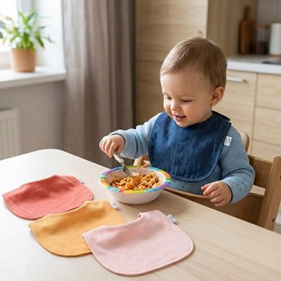 Bavoir bandana bébé bleu