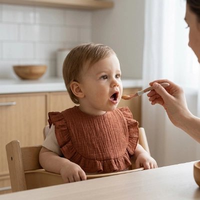 Bavoir bandana bébé brun