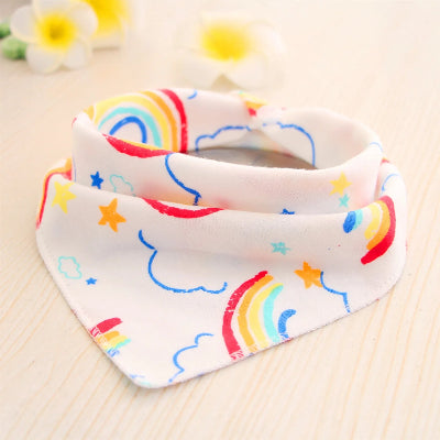 Bavoir bandana bébé coton peau sensible arc en ciel