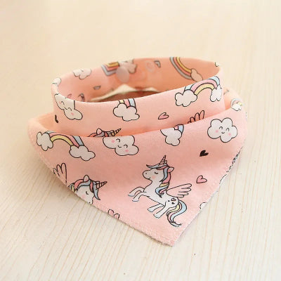 Bavoir bandana bébé coton peau sensible avec licornes