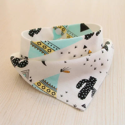 Bavoir bandana bébé coton peau sensible avec tipis