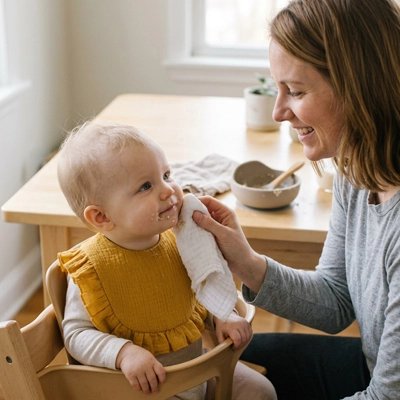 Bavoir bandana bébé jaune moutarde