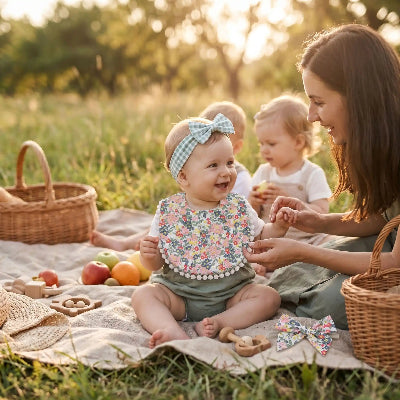 Bavoir bandana bébé ultra absorbant bandeau vert