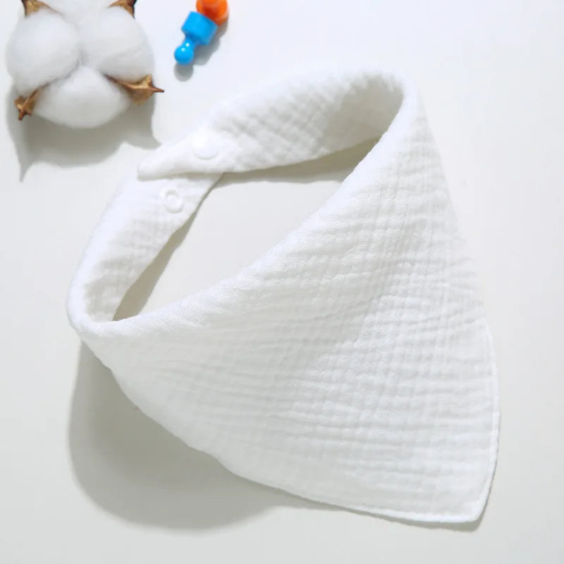 Bavoir bandana coton blanc