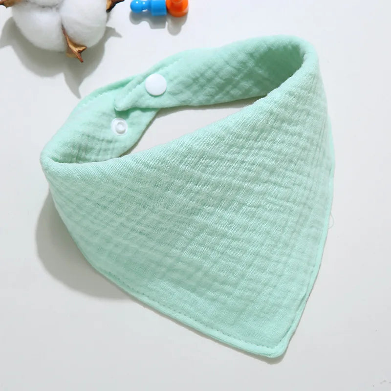 Bavoir bandana coton menthe