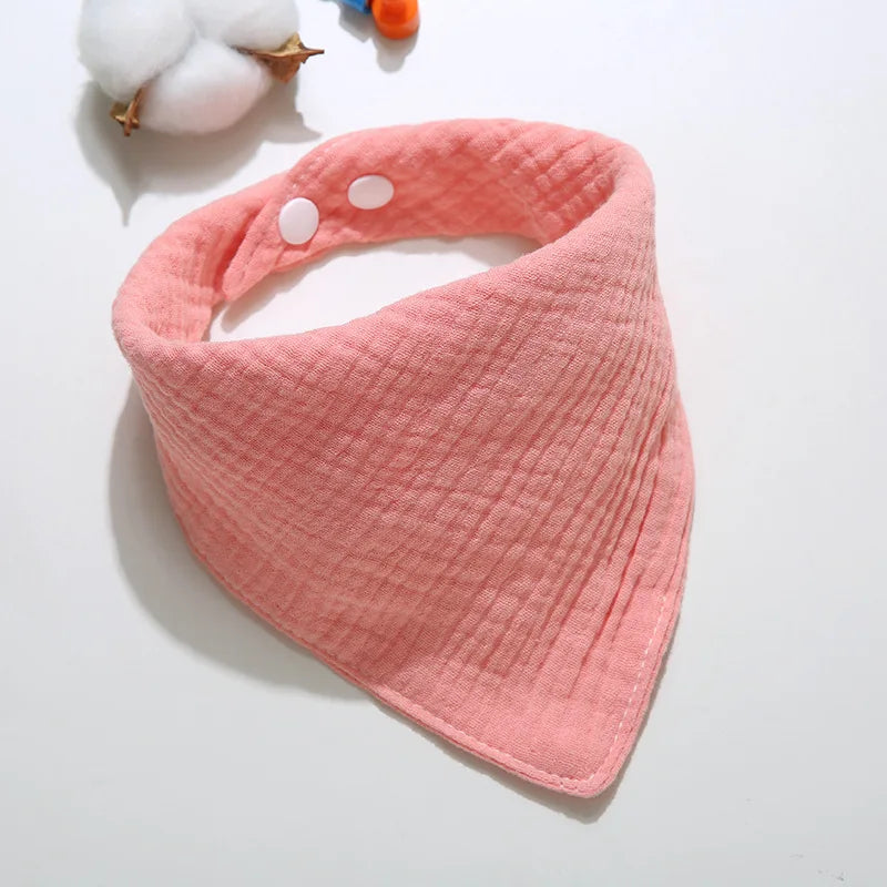 Bavoir bandana coton rose