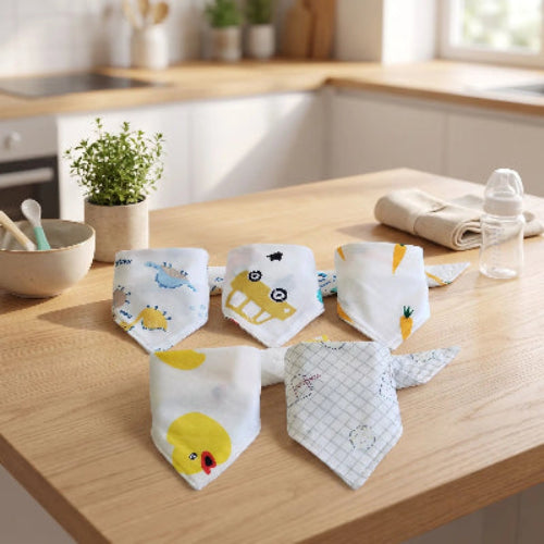 Bavoir bébé bandana coton avec carottes