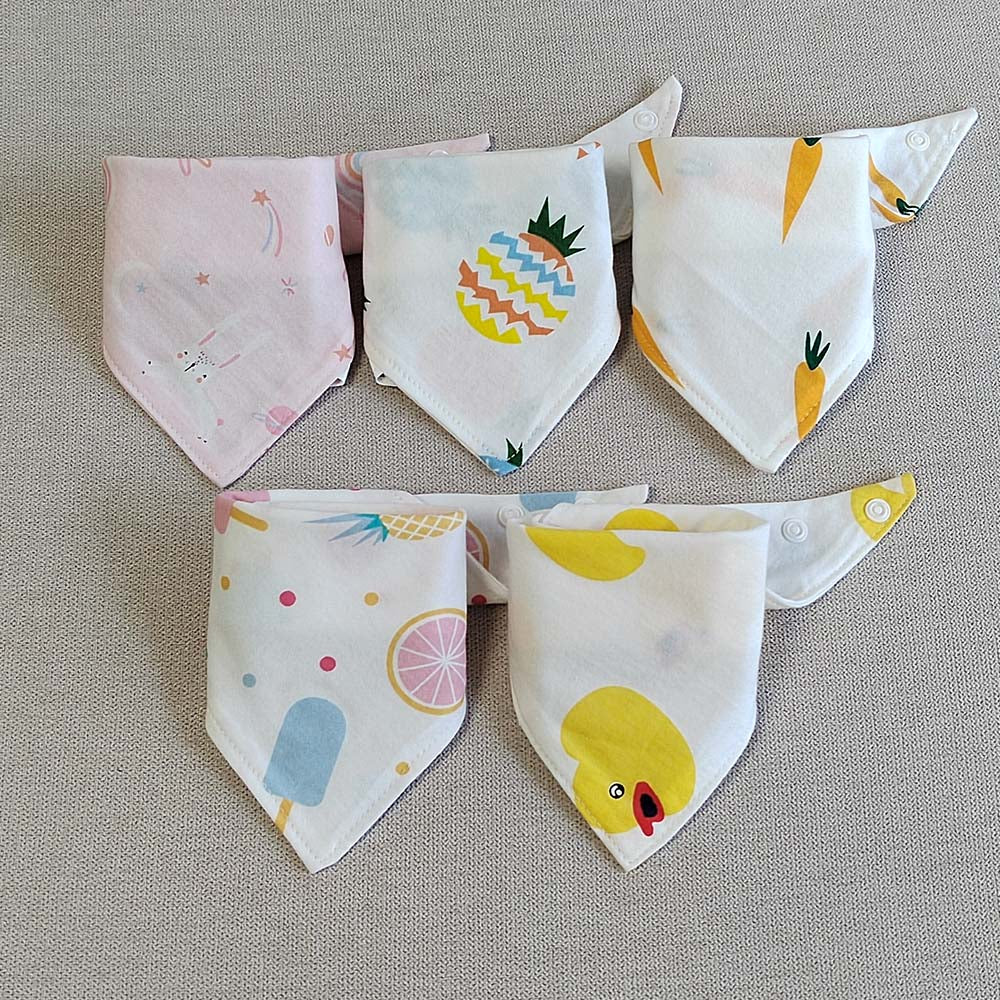 Bavoir bébé bandana coton avec citron