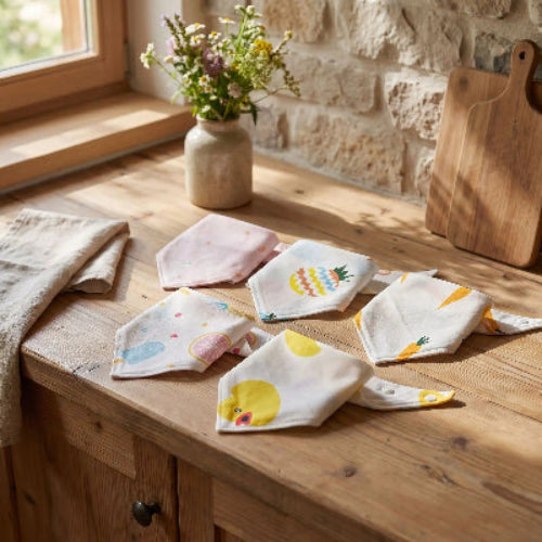 Bavoir bébé bandana coton avec citron
