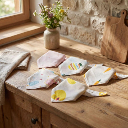 Bavoir bébé bandana coton avec citron