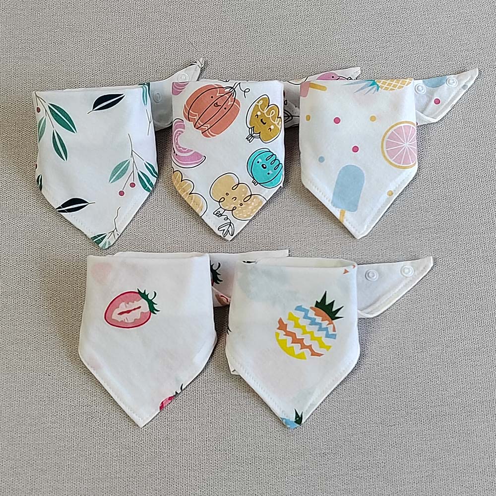 Bavoir bébé bandana coton avec ananas