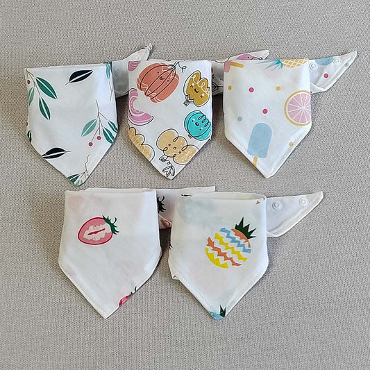 Bavoir bébé bandana coton avec ananas