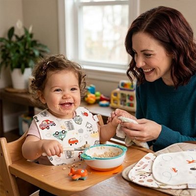 Bavoir bébé coton avec autos