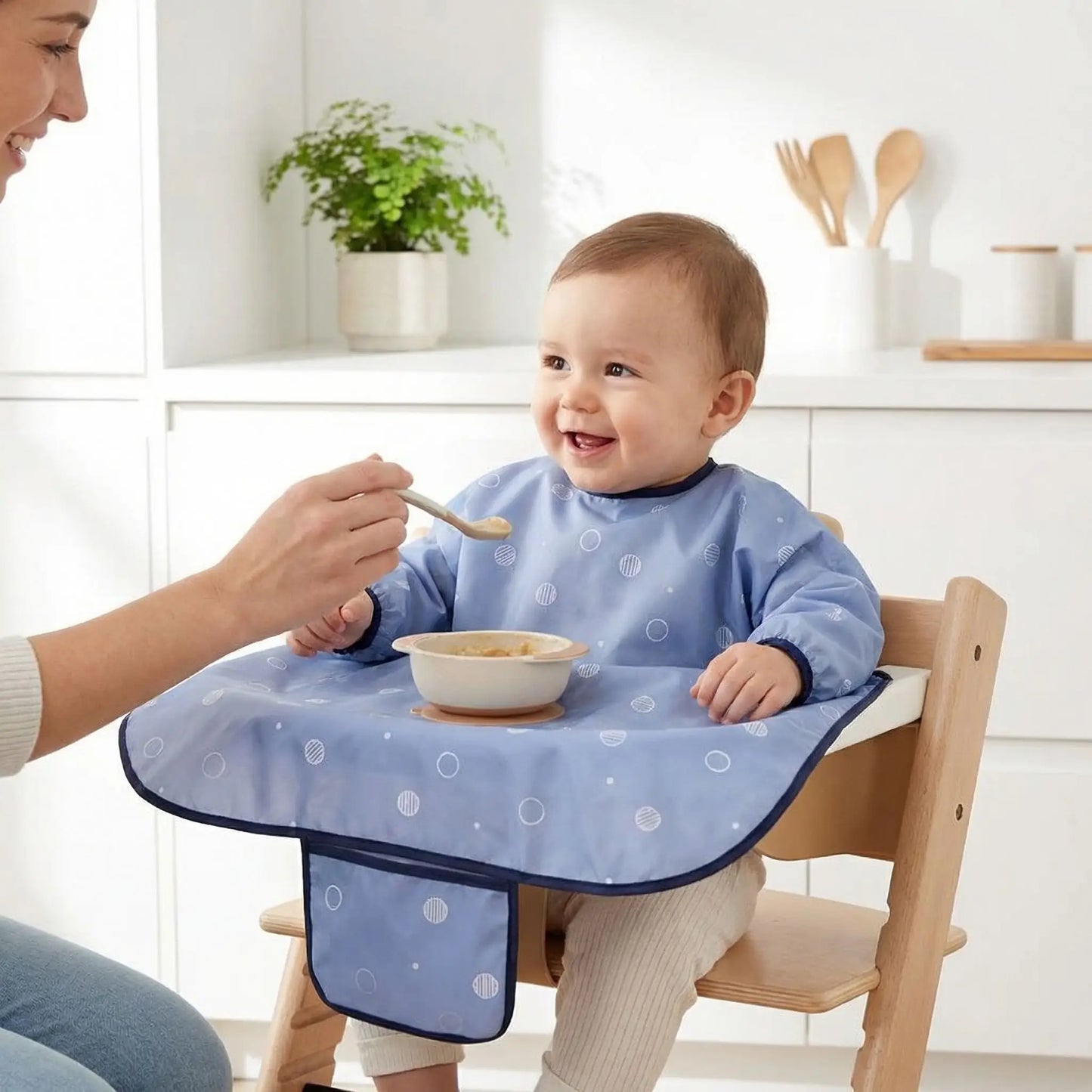 Bavoir bébé imperméable Julienne bleu