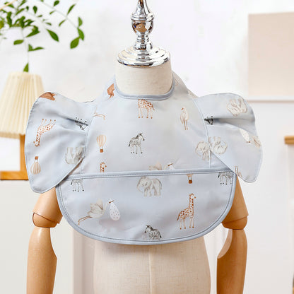 Bavoir bébé imperéable avec poche bleu