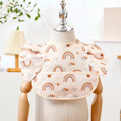 Bavoir bébé imperméable blanc avec poche 