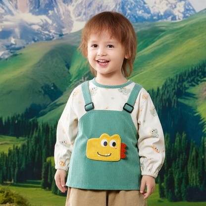 Bavoir bébé imperméable dinosaure jaune