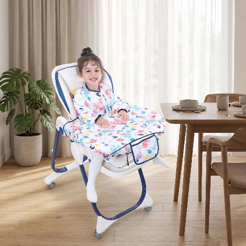 Bavoir bébé imperméable manche longue avec imprimé algues