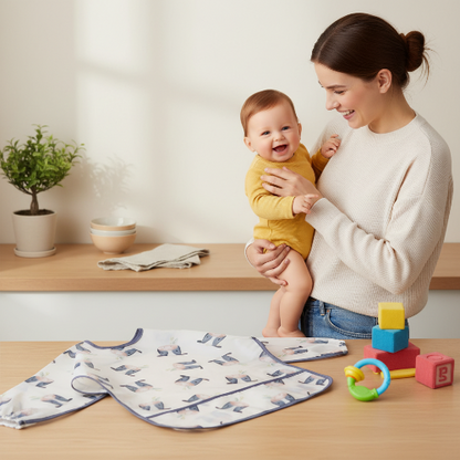 Bavoir bébé imperméable imprmé de jambe d'ourson noir