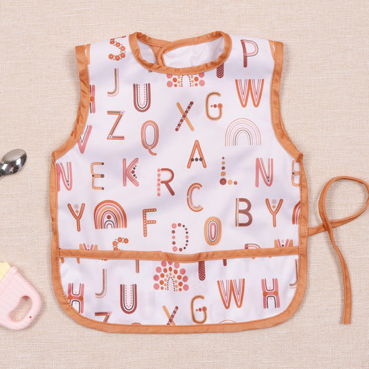 Bavoir bébé-imperméable sans manche alphabétique