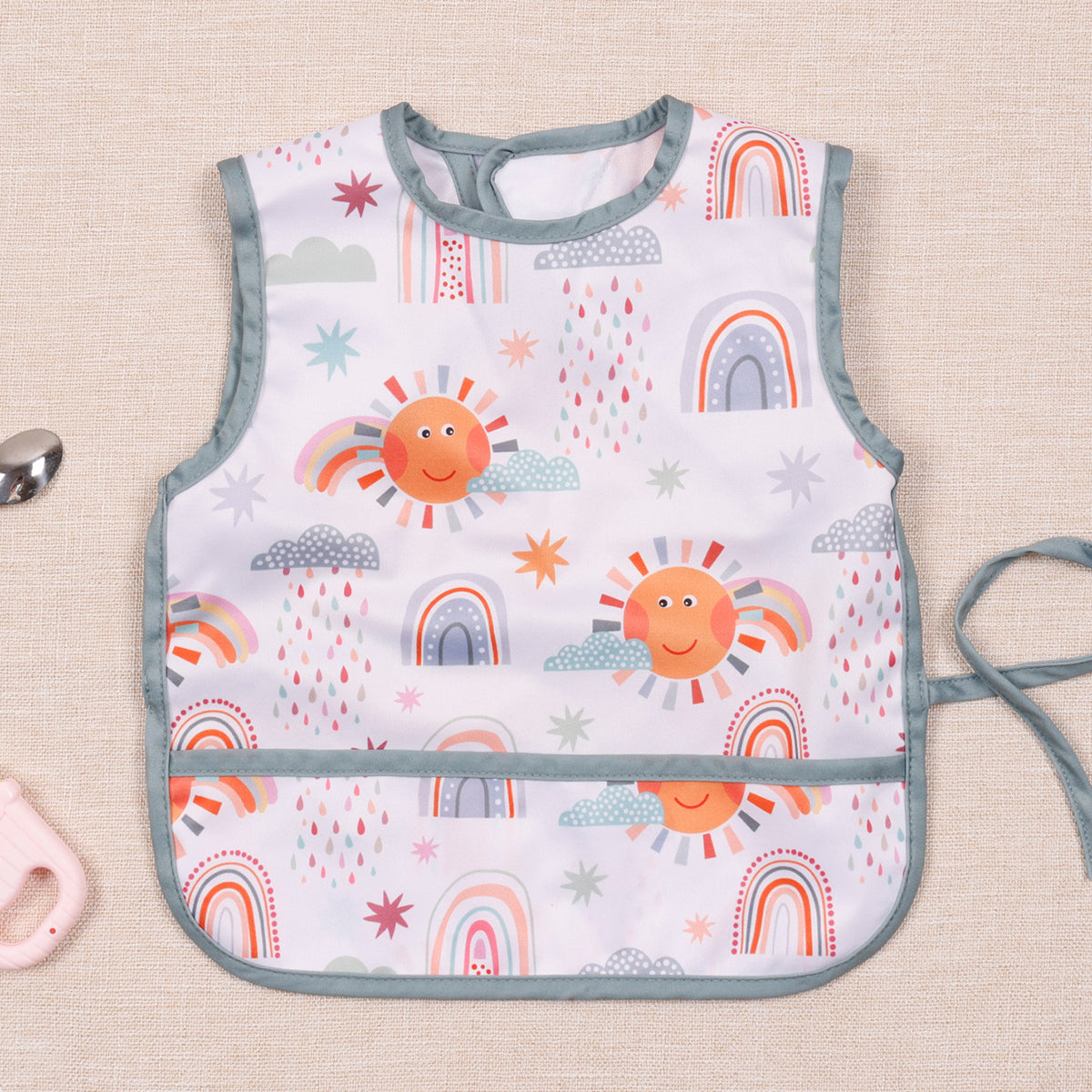 Bavoir bébé impermeable sans manche soleil