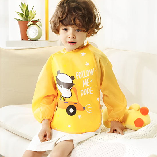 bavoir bébé manche longue jaune