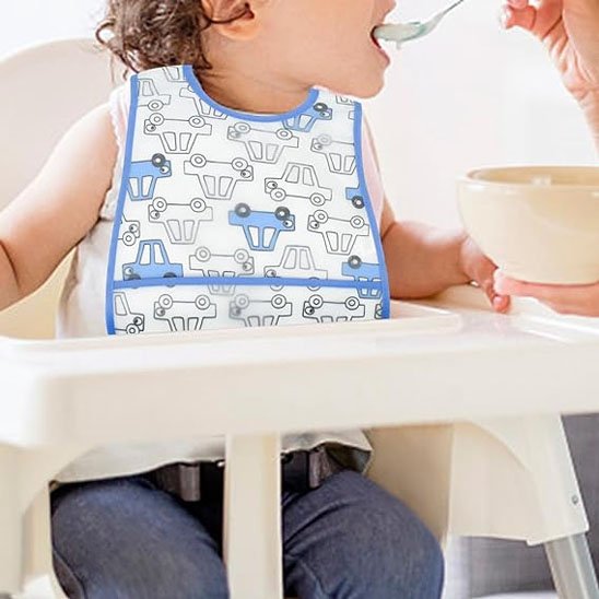 Bavoir bébé ultra absorbant imperméable auto bleu