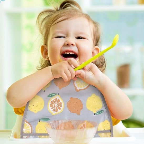 Bavoir bébé ultra absorbant imperméable avec citron jaune