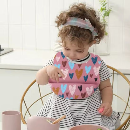 Bavoir bébé ultra absorbant coeur rose