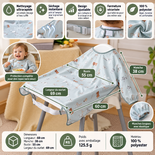 Bavoir Imperméable dimensions