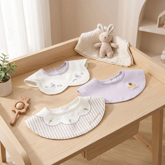 bavoir imperméableen coton mauve