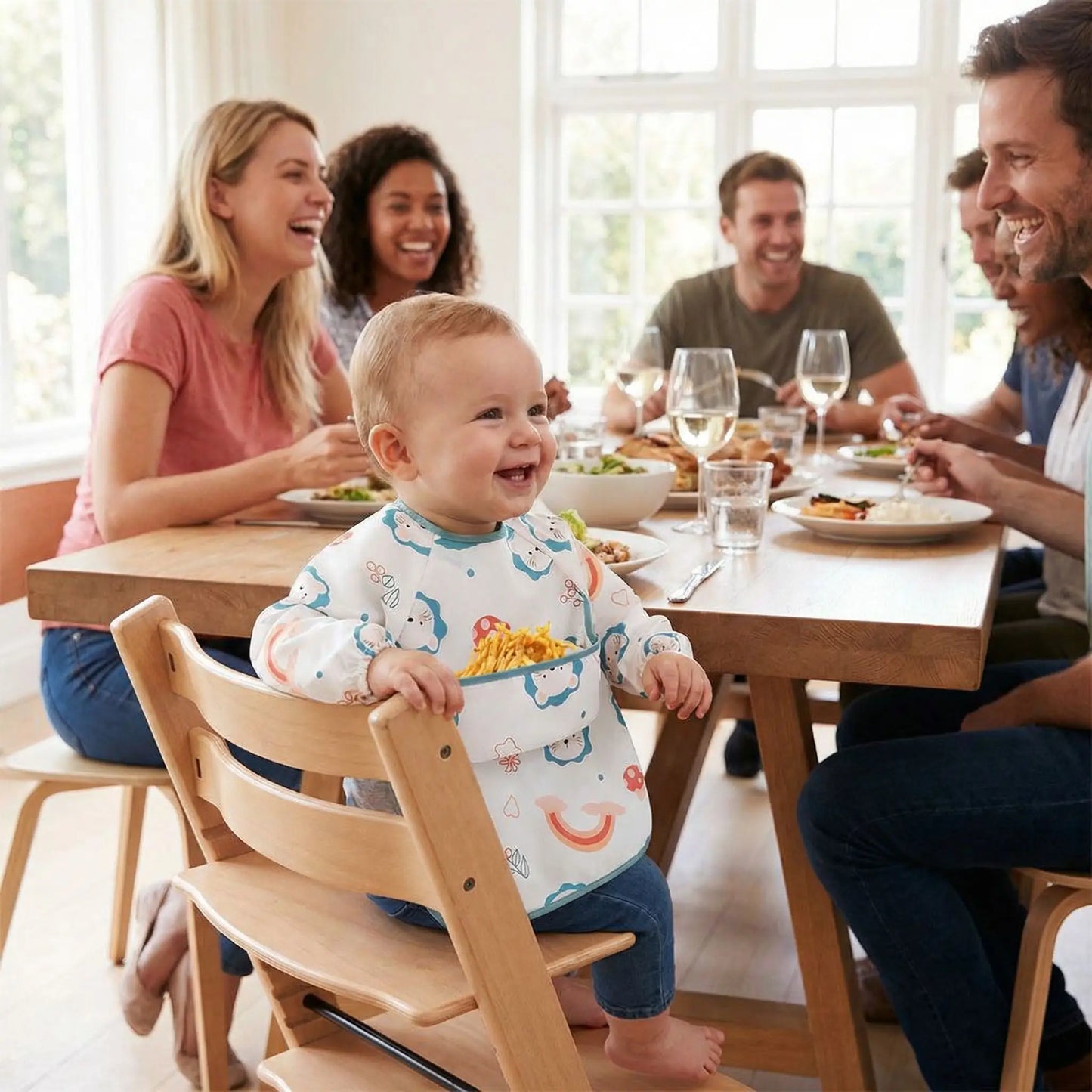 Bavoir manche longue impermÉable avec pochette