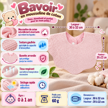 Bavoir mousseline infographie