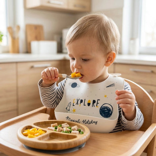 Bavoir silicone pour bébé antitache autour du cou de bébé