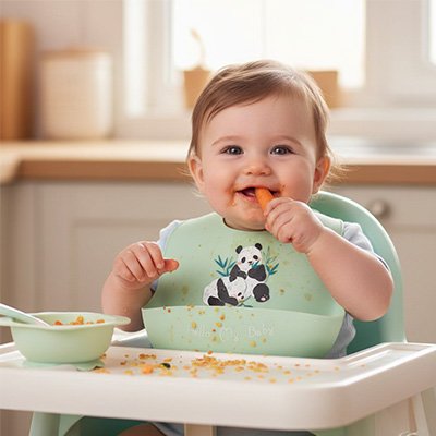 Bavoir silicone imperméable panda