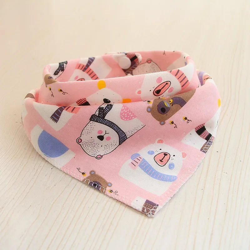 Bavoirs bandana coton naturel rose