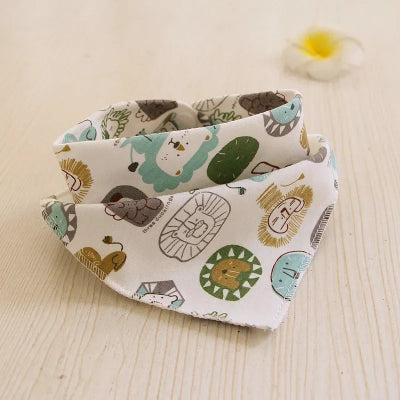 Bavoirs bandana coton naturel turquoise