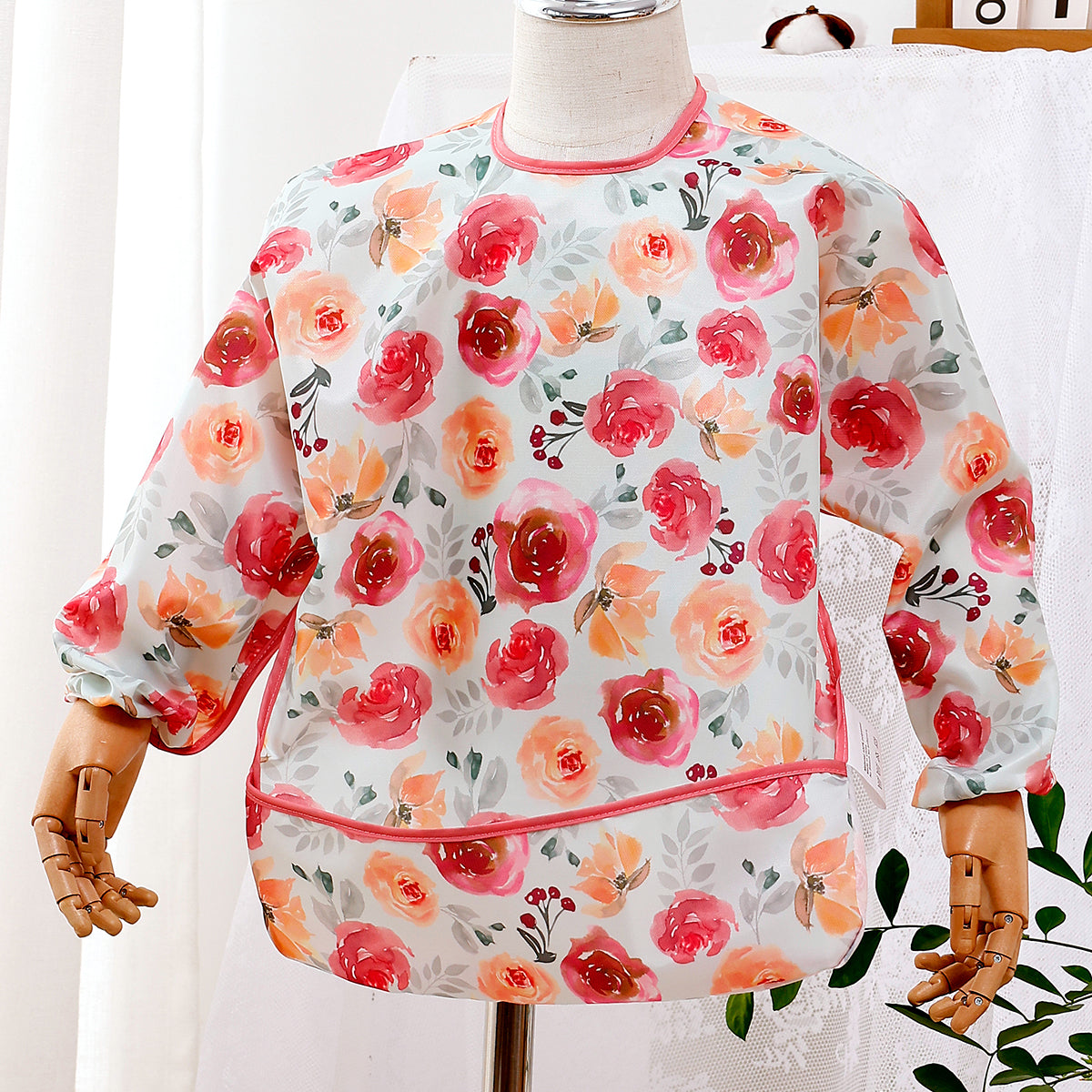 Bavoirs bébé imperméable rose rouge