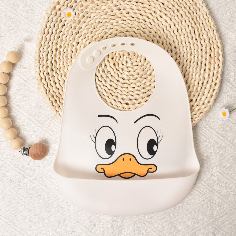 Bavoirs imperméables bébé silicone poche canard