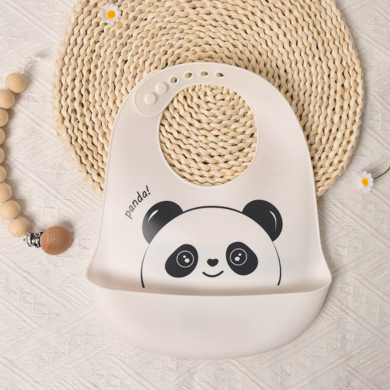 bavoirs imperméables bébé silicone poche panda