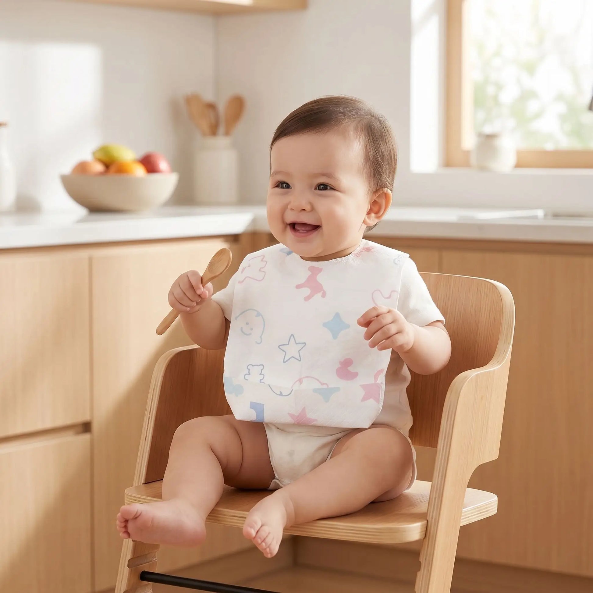 Bavoirs jetables ultra absorbants avec bébé