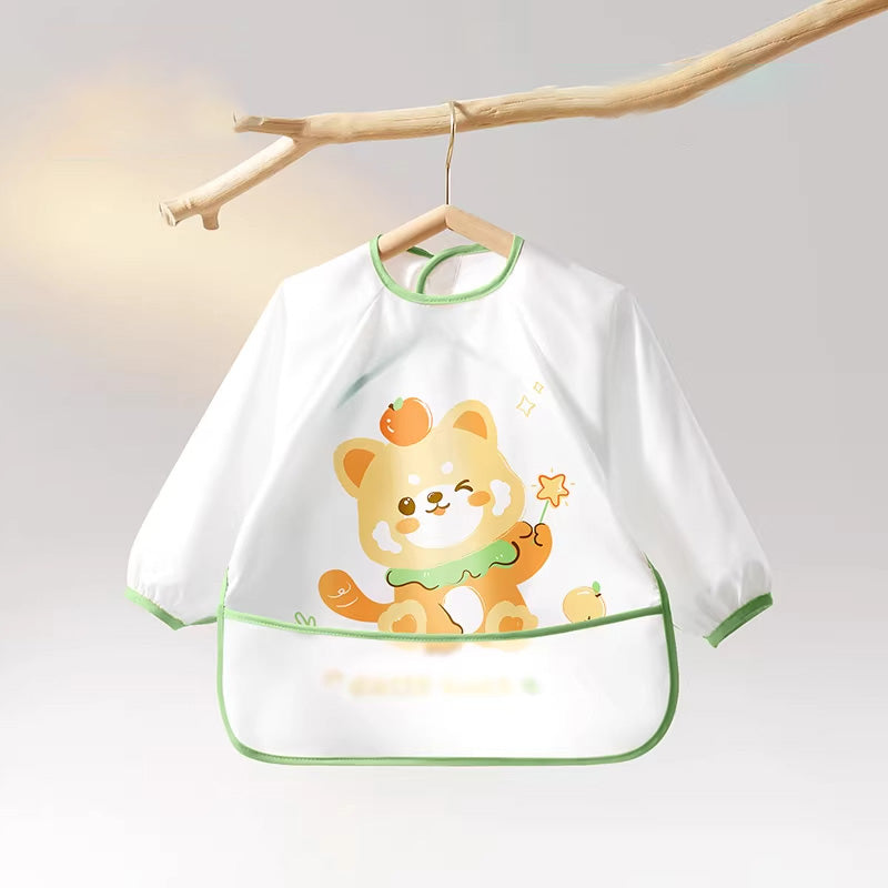 Bavoirs manche longue bébé ourson