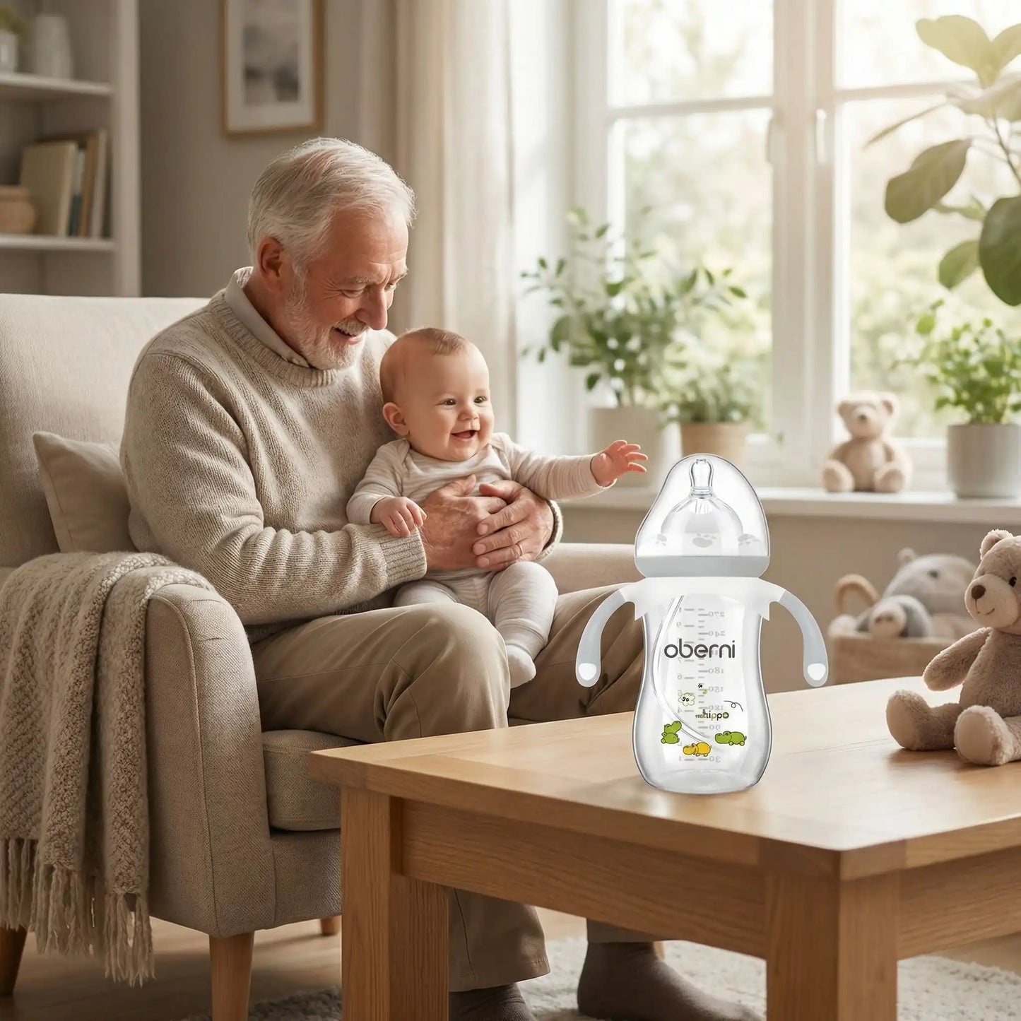 Biberon anti colique breveté gris