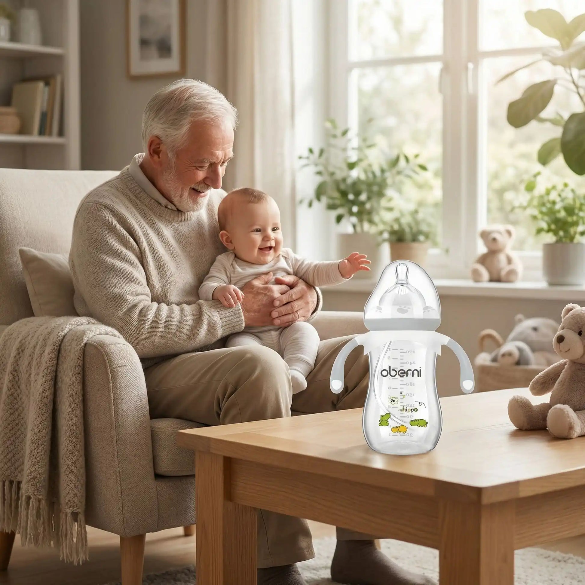 Biberon anti colique breveté gris