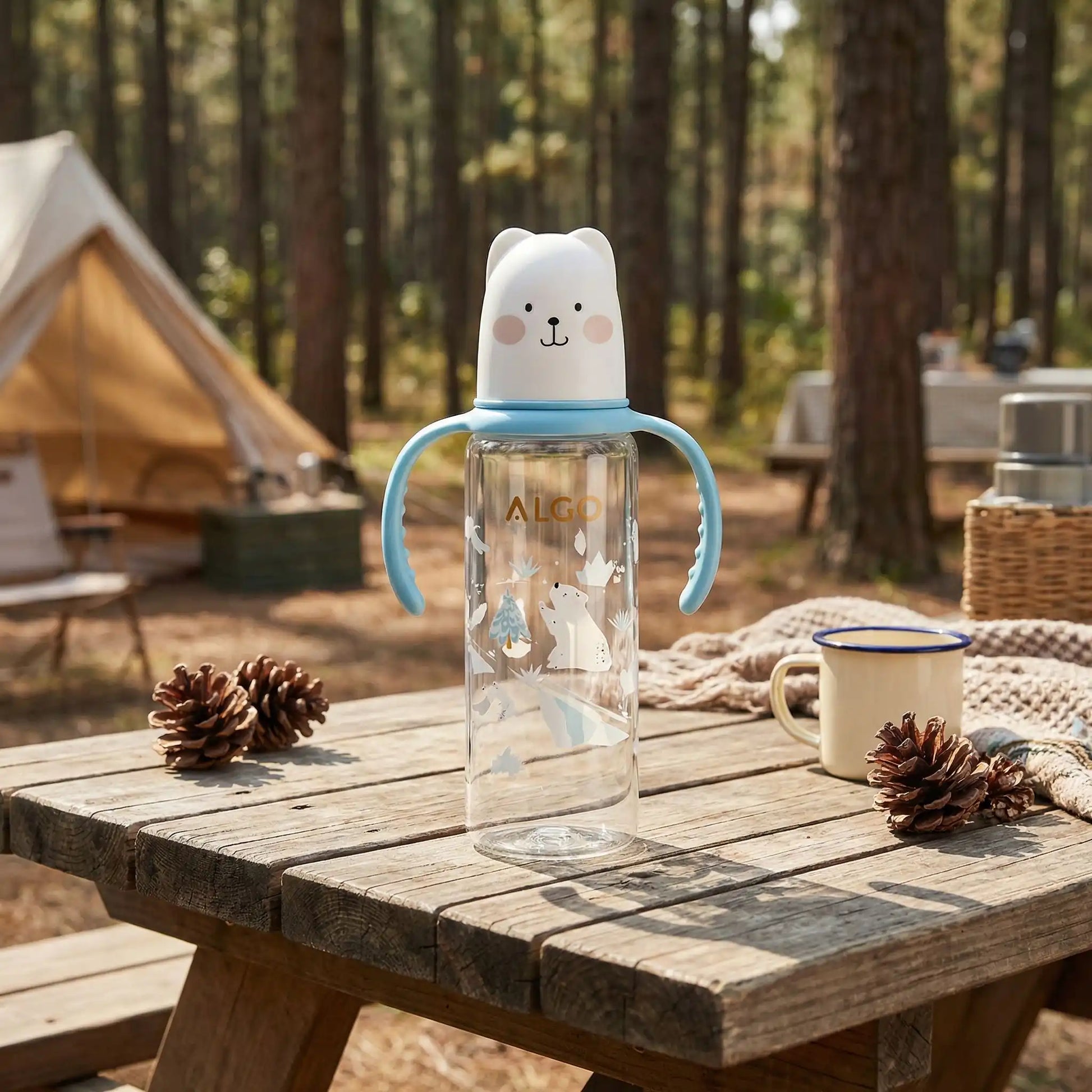 Biberon anti fuite 240ml avec ourse polaire