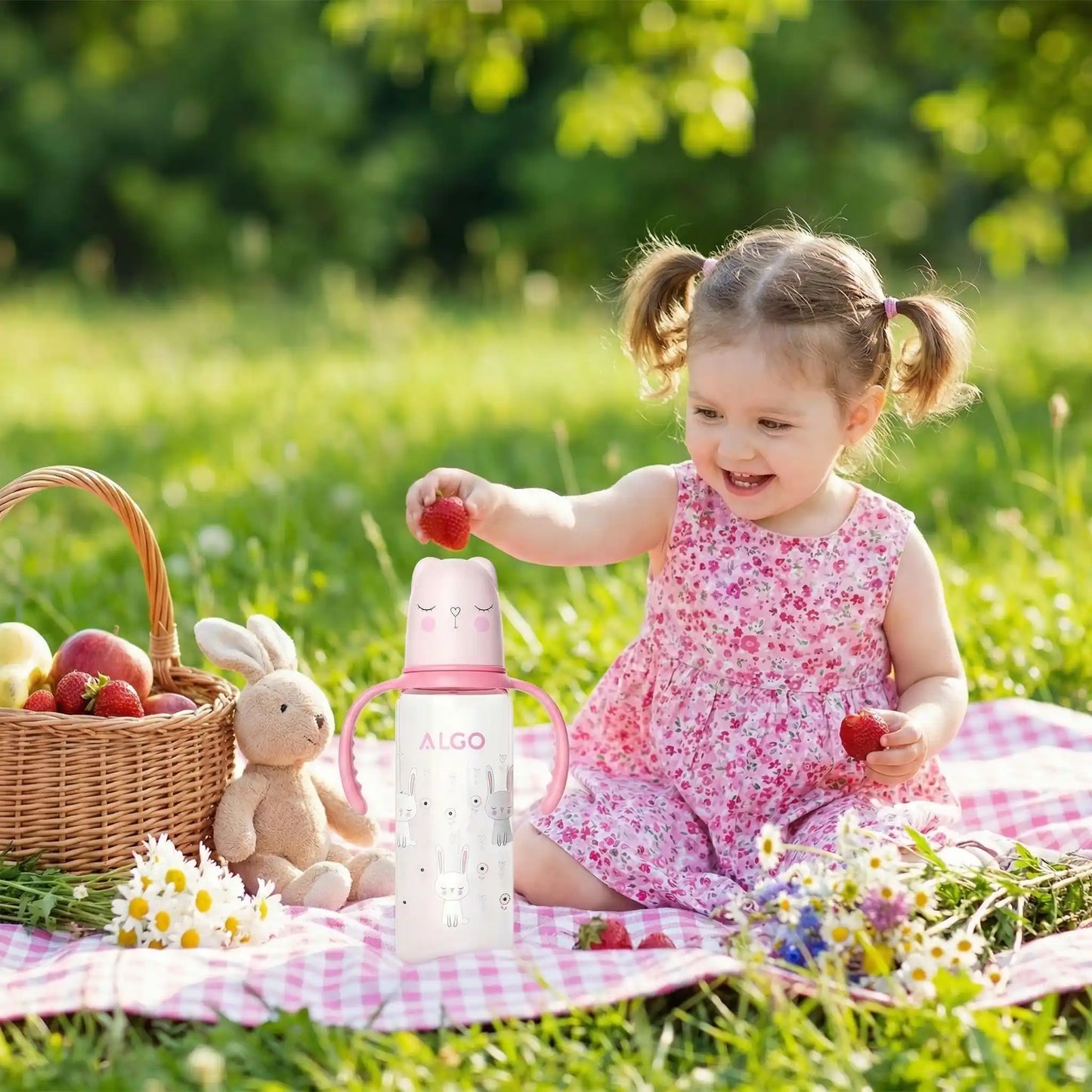 Biberon anti fuite 240ml rose