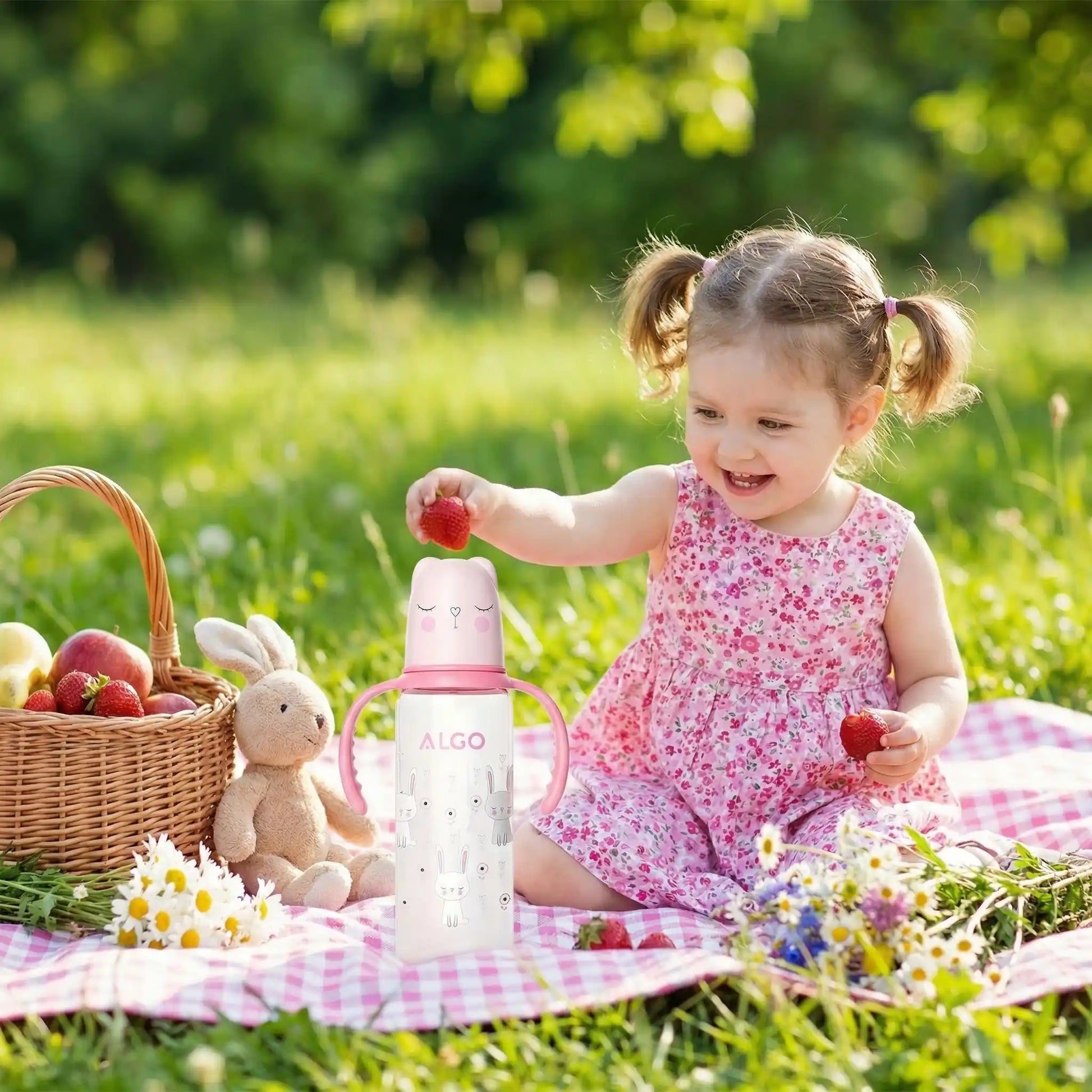 Biberon anti fuite 240ml rose